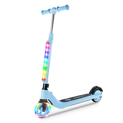 TOEU Patinete electrico niños, Patinete electrico niños 3 a 10 añosbarra en T de Altura Ajustable, Rueda Delantera de 5.3 Pulgadas, hasta 8 km / h, Re