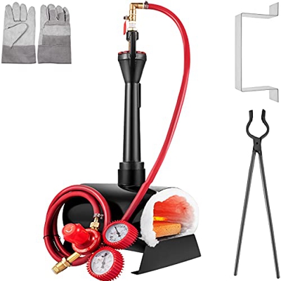 VEVOR Forja de Gas Propano CMSW-1 Elíptico 1 Quemador 23 kW · h 80000 BTU 3,5 L con Válvulas de Bola de Gas Horno de Forja Horno de Fusión de Gas Prop