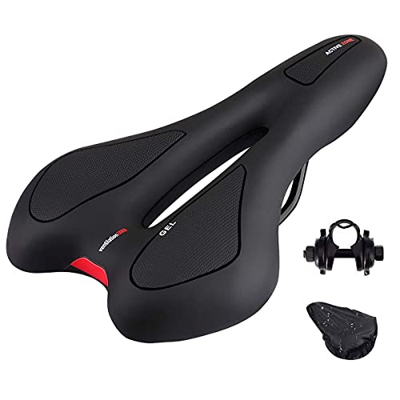 Sillín de Bici de Gel, Sillin Bicicleta Montaña, Ergonómico Cómodo Asiento Ergonómico de Bici de Gel Antiprostatico Impermeable y Transpirable para Bi