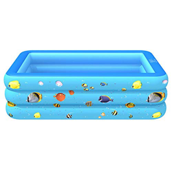 Piscina infantil hinchable de PVC para niños, rectangular, para familias, portátil, para niños y niños en oferta