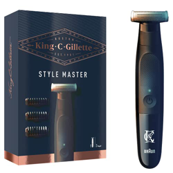 King C. Gillette Style Master - Cortapelos para hombre, inalámbrico, para ajustar, recortar y afeitar la barba con hoja 4D y 3 peines-guía de 1, 3, 5  características