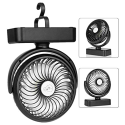 COMLIFE Ventilador de Escritorio Portátil con Luces LED para Camping con Batería Recargable 4400mAh 3 Velocidades Rotación de 360 ° Mini Fan Personal  precio