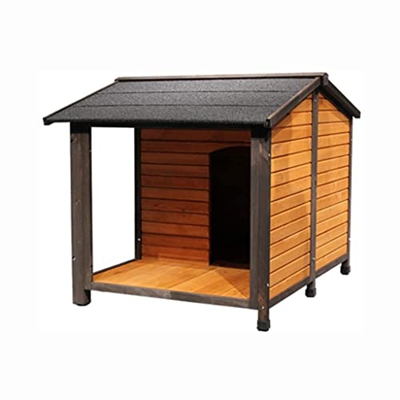 Caseta para perros, caseta para perros Cabina de troncos de PET de precisión Casa de perro al aire libre for exteriores de madera con techo extraíble,