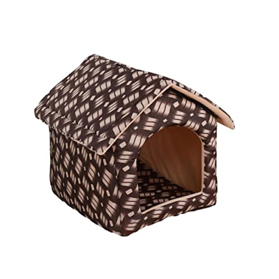 Casas para perros, casa para perros de interior, estilo de leopardo de moda portátil plegable para gatos grandes, para perros y conejos, suministros p