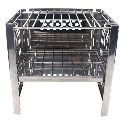 Holibanna Parrilla Eléctrica Portátil Aire Libre Parrilla de Carbón de Leña Parrilla Plegable de Barbacoa Plegable de Acero Inoxidable Pequeño BBQ Gri