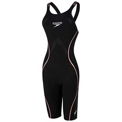 Speedo Fastskin LZR Pure Intent Openback Kneeskin Traje de baño, Mujer, Black/Rose Gold/White, 20