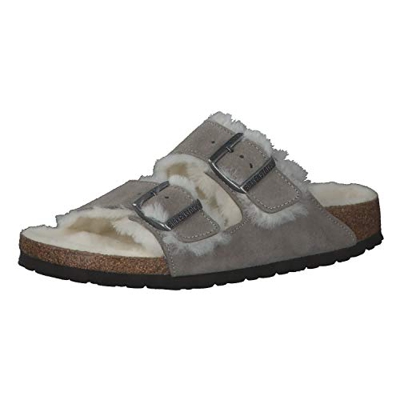 Birkenstock Arizona Fur Slim Sandale 2021 Stone Coin, 40