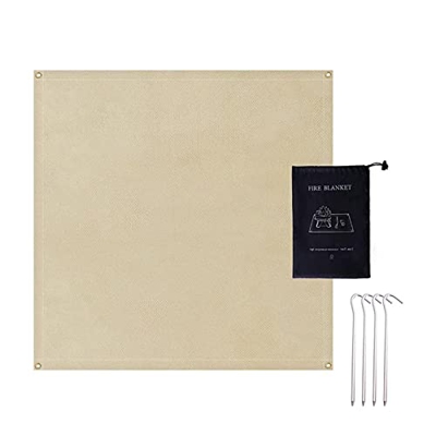 Huachaoxiang Manta Protectora Fibra Vidrio Pesada, Techo Barbacoa Alta Temperatura Y Aislamiento Escamizado Acolchado Desgaste Tapizado para Parrilla 