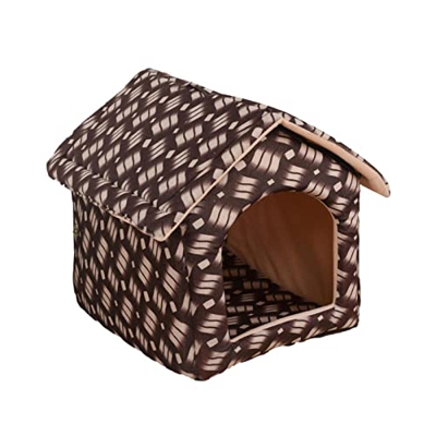 Casas para perros, casa para perros de interior, estilo de leopardo de moda portátil plegable para gatos grandes, para perros y conejos, suministros p