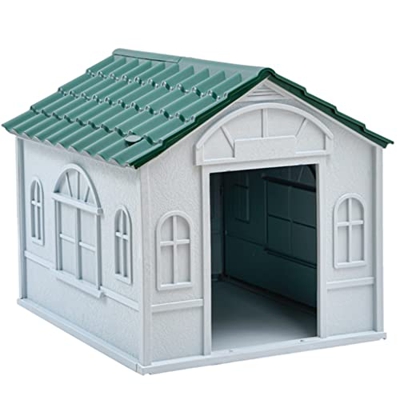 Caseta de plástico para perros, casetas para perros aisladas para perros grandes en el exterior, caseta para perros resistente a la intemperie, no se 