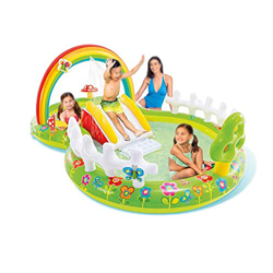 CHICAI Casa Piscina para niños, bañera bebé, Piscina de Bolas del océano, Diapositiva, Chorro de Agua Piscina Inflable, Adecuado para césped de jardín características