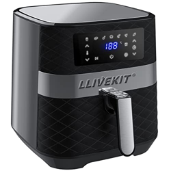 LLIVEKIT Freidora sin Aceite 1700W 6L Freidora de Aire Caliente con Pantalla LED Táctil 7 Modos de Cocción Temporizador y Temperatura Ajustable 60-200 precio