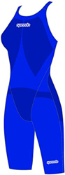 Speedo Fastskin LZR Racer Element Openback Kneeskin Bañador, Mujer, Beautiful Blue/White, 26 en oferta