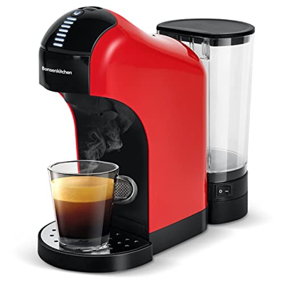 Nespresso Dolce Gusto Genio Bonsenkitchen, Cafetera de cápsulas, Cafetera 3 en 1, apagado automático, Diseño Compacto, 1400W, depósito de agua de 1l, 