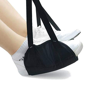 Winnes Hamaca Reposapiés, portátil Hamaca para pies Ajustable, Soporte de Casco Incluido, Ajustable, portátil, aliviar Tus pies, para Viaje, Oficina, 