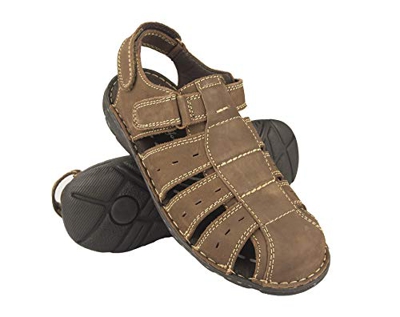 Zerimar Sandalias Hombre | Sandalias Trekking Hombre | Sandalias Hombre Senderismo | Sandalias Hombre Cuero | Sandalias Hombre Verano (coffe, numeric_