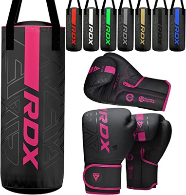 RDX Niños Saco de Boxeo 2ft y Guantes para Entrenamiento, Junior Kara Bolsa de Boxeo para Muay Thai, MMA, Sparring, Kick Boxing, Artes Marciales, Punc