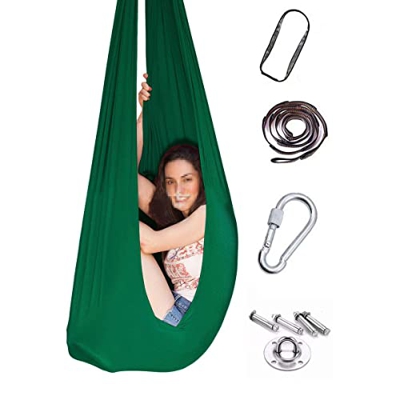 TANGIST Columpio Sensorial Columpio De Terapia Interior for Niños Y Adolescentes Hamaca Suave Columpio for TDAH, Terapia De Autismo (Color : Dark Gree