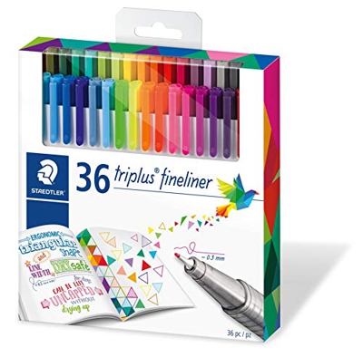 Staedtler 334 C36 - Pack de 36 rotuladores de punta fina, tinta multicolor