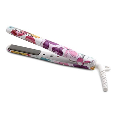 Plancha de cabello LIM HAIR PC 2.0 NANO COLOR. Compacta, Titanio, 220ºC, Profesional Flequillos, cortos, cerca raíz, viaje (FLORES, Plancha)
