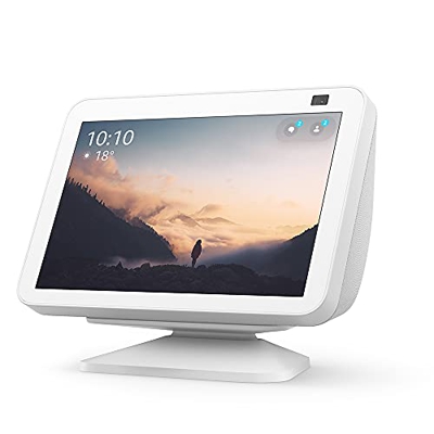 Echo Show 8 (2.ª generación, modelo de 2021), Blanco + Soporte regulable, Blanco