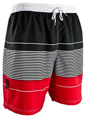 Guggen Mountain Banador de Natacion para Hombre Traje de Bano Color Rayas XL