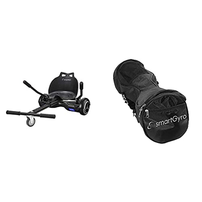 Smartgyro Go Kart Pro Black Asiento Kart para Patín Eléctrico, Convierte Tu Hoverboard En Un Kart, Universal + Serie X Bag Black Bolsa para Patinete E