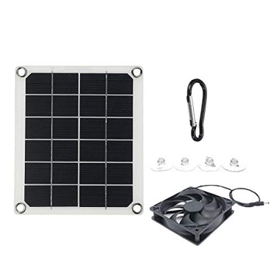RETYLY Extractor Paneles Solares, Extractor Solar una Prueba de Agua 5V10W, Extractor para VehíCulos Recreativos, Invernadero