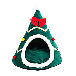 I3CKIZCE Caseta para animales de peluche con diseño de árbol de Navidad, para fiestas de invierno, cálido, muelles extraíbles, impermeable, lavable, d en oferta