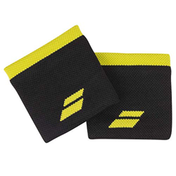 Babolat Logo Wristband Muñequera, Adultos Unisex, Black/Sulphur Spring (Negro), Talla Única en oferta