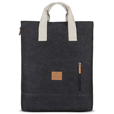 Johnny Urban Mochila Mujer y Hombre Antracita Sam Mochilas Modernas De Lona de Algodón para la Uni, Oficina, Instituto u Ocio - Bolso Morral con Compa