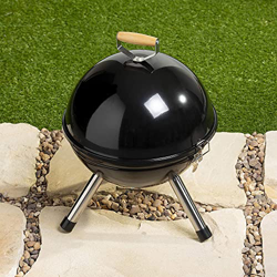 Kedia Barbacoa de carbón de madera, color negro para picaporte de gas para carbón de madera, diámetro con bandeja para barbacoa redonda con superficie características