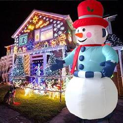 Inflables de Navidad Decoraciones al Aire Libre Muñeco de Nieve Azul, inflables a Prueba de la Intemperie for el Patio de jardín Partido del césped fo en oferta