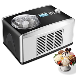 BODEGA 4 IN 1 Heladera con Compresor, 1.5L Maquina Hacer Heladoscon 4 Modos, Autocalentable para Helados, sorbetes y yogur Congelado, 150W ICE Cream M características