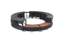 Marco de spa redondo con espacio de almacenamiento de resina trenzada para casa, hotel, jardín, piscina, terraza, villa características