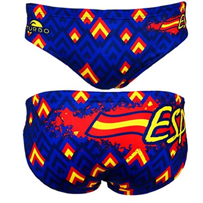 Turbo - Bañador Slip Spain ESP.Oficial de Waterpolo Competicion Natación y Triatlón Patrón de Ajuste cómodo (5XL/42)