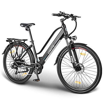 ESKUTE Bicicleta Eléctrica Wayfarer 28'' Citybike 36V 10Ah para Adultos Unisex, Batería de Litio Extraíble, 250W Motor, Amigo Fiable para día a día y 
