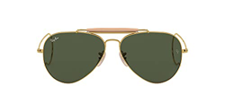 Ray-Ban Outdoorsman Oro-Verde Clásica G-15- Gafas de sol para hombre, montura en color dorado características