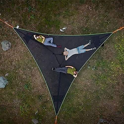 Hamaca de camping aéreo para múltiples personas, hamaca portátil con 3 puntos, árbol de la casa, tienda de aire cielo, hamaca triangular al aire libre precio