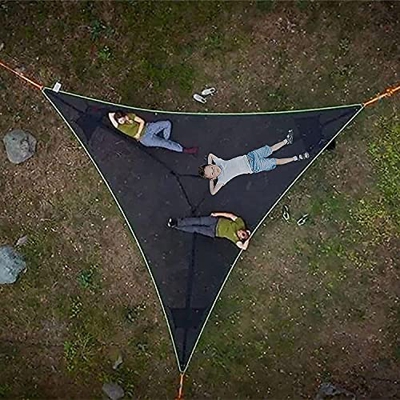 Hamaca de camping aéreo para múltiples personas, hamaca portátil con 3 puntos, árbol de la casa, tienda de aire cielo, hamaca triangular al aire libre