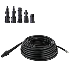 Manguera para limpiar tuberías (15 m, con 5 adaptadores para limpiadores de alta presión Kärcher, Lavor, Interpump y Bosch, máx. 160 bar, máx. 60 °C,  en oferta