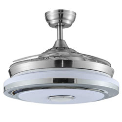 BEL AIR HOME - Ventilador de Techo Serie SOLANO con Motor DC y Luz Led Integrada 36W RGB con Aspas Desplegables, Mando a Distancia Incluido y Control  precio