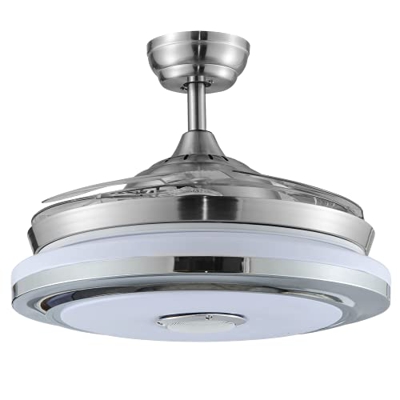 BEL AIR HOME - Ventilador de Techo Serie SOLANO con Motor DC y Luz Led Integrada 36W RGB con Aspas Desplegables, Mando a Distancia Incluido y Control 