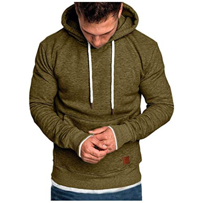 CNBOY Sudaderas con Capucha para Hombre Cosy Chaqueta Deportiva Sudadera con Cremallera Completa Hoodie Casual Jerséis Top Blouse (Ejercito Verde-1, X
