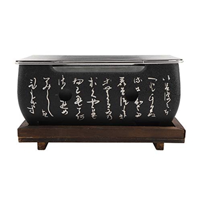 Estufa de Barbacoa de 24X12,5 Cm, Parrilla de Barbacoa Japonesa Fácil de Usar, Placa de Barbacoa, Estufa de Carbón para Alimentos, Acero Inoxidable pa