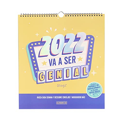 Mr. Wonderful Calendario de pared rasca-rasca - 2022 va a ser genial, Multicolor (WOA11275ES)