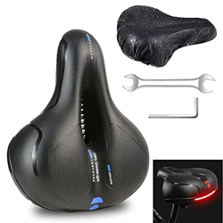 Sillín de Bicicleta, Asiento de Bici de Gel, Sillín de Bicicleta Cómodo Impermeable con Amortiguadores, Cojín Ergonómico con Marca Reflectante, para B características