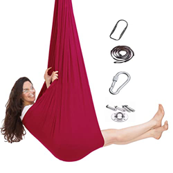TANGIST Columpio Sensorial Hamaca Suave Columpio Abrazar Hamaca Columpio Infantil Cuerda De Árbol Y Terapia De Autismo for Colgar (Color : Wine Red, S precio