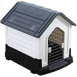 HYJBGGH Casa para Perros Al Aire Libre, Caseta para Perros De Plástico Resistente A La Intemperie, Casa para Cachorros Duradera, para Perros Pequeños  precio
