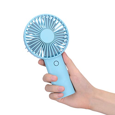 USB Ventilador, Silencioso Mini Ventilador Pequeño Recargable Portátil, 3 Velocidades de Viento, Viajes de Oficina Colocados Verticalmente (Azul Cielo